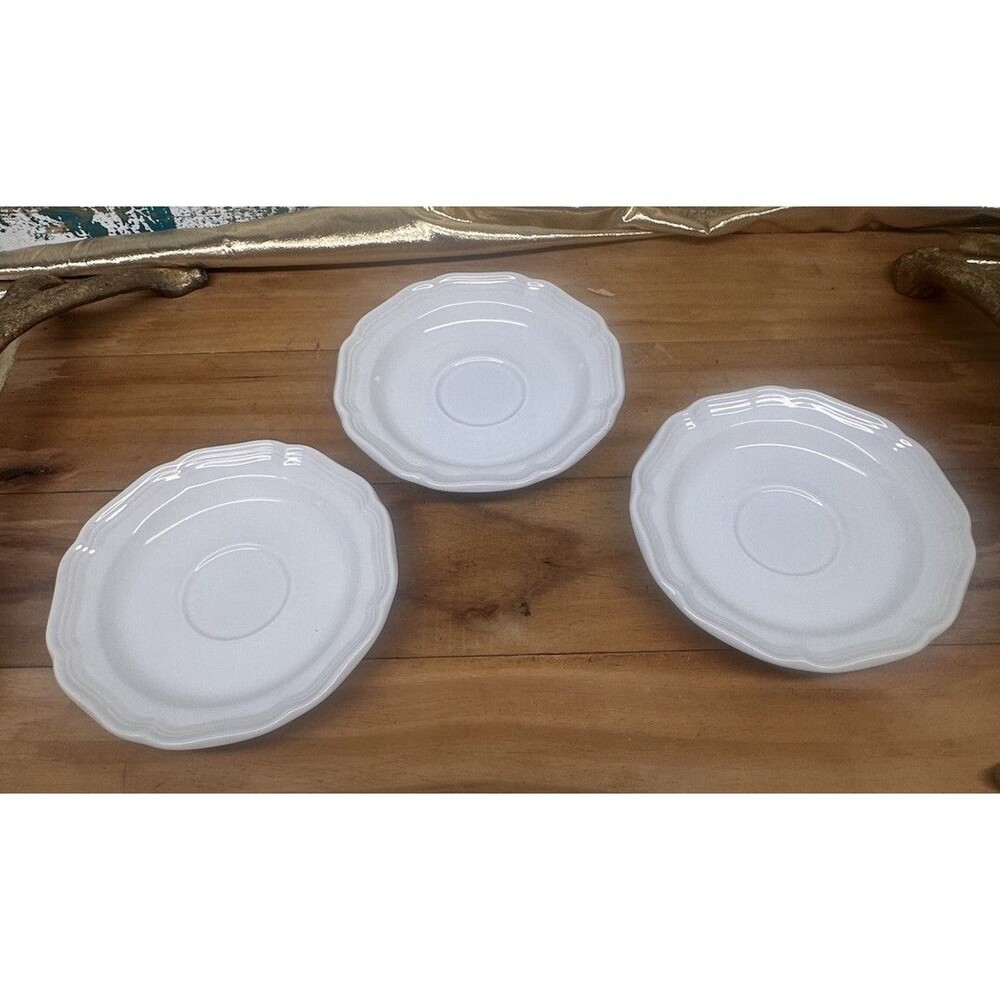 Set of 3 Mikasa French Countryside White 6.25" Saucers F9000